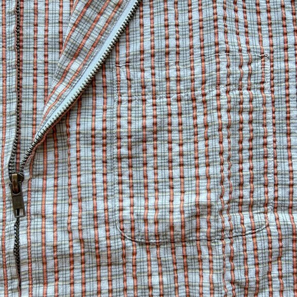 Men's Wit Ford Seersucker Zip Front Short Sleeve Shirt ๐๐๐งก - Picture 6 of 6